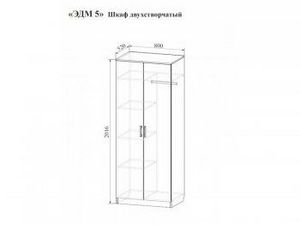 Спальный гарнитур Эдем-5 с угловым шкафом в Камышлове - kamyshlov.ok-mebel.com | фото 2