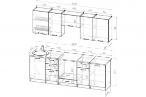 АНТИКА Кухонный гарнитур Базис (2400 мм) в Камышлове - kamyshlov.ok-mebel.com | фото 2