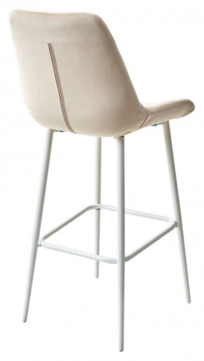 Барный стул ХОФМАН, цвет H-06 Бежевый, велюр / белый каркас М-City в Камышлове - kamyshlov.ok-mebel.com | фото 4