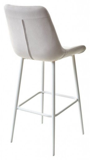 Барный стул ХОФМАН, цвет H-09 Светло-серый, велюр / белый каркас М-City в Камышлове - kamyshlov.ok-mebel.com | фото 4