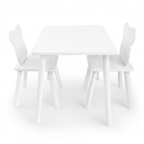 Детский комплект стол и два стула Мишка Rolti Baby с накладкой Алфавит (белая столешница/белое сиденье/белые ножки) в Камышлове - kamyshlov.ok-mebel.com | фото 2