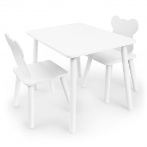 Детский комплект стол и два стула Мишка Rolti Baby с накладкой Алфавит (белая столешница/белое сиденье/белые ножки) в Камышлове - kamyshlov.ok-mebel.com | фото 3
