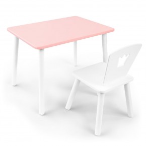 Детский комплект стол и стул «Корона» Rolti Baby (розовый/белый, массив березы/мдф) в Камышлове - kamyshlov.ok-mebel.com | фото