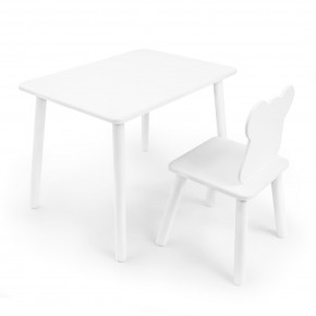 Детский комплект стол и стул «Мишка» Rolti Baby (белый/белый, массив березы/мдф) в Камышлове - kamyshlov.ok-mebel.com | фото 1
