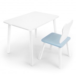 Детский комплект стол и стул «Мишка» Rolti Baby (белый/голубой, массив березы/мдф) в Камышлове - kamyshlov.ok-mebel.com | фото