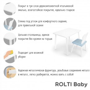 Детский комплект стол и стул «Облачко» Rolti Baby  (голубая столешница/белое сиденье/белые ножки) в Камышлове - kamyshlov.ok-mebel.com | фото 4
