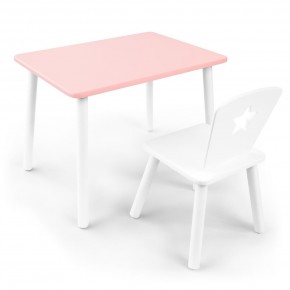 Детский комплект стол и стул «Звезда» Rolti Baby (розовый/белый, массив березы/мдф) в Камышлове - kamyshlov.ok-mebel.com | фото 1