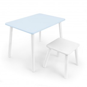 Детский комплект стол и табурет Rolti Baby (голубая столешница/белое сиденье/белые ножки) в Камышлове - kamyshlov.ok-mebel.com | фото