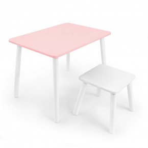 Детский комплект стол и табурет Rolti Baby (розовая столешница/белое сиденье/белые ножки) в Камышлове - kamyshlov.ok-mebel.com | фото