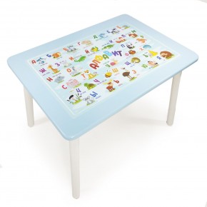 Детский стол с накладкой Алфавит  (Голубой/Белый) в Камышлове - kamyshlov.ok-mebel.com | фото 1