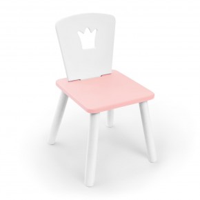 Детский стул Rolti Baby «Корона» (белый/розовый/белый, массив березы/мдф) в Камышлове - kamyshlov.ok-mebel.com | фото 1