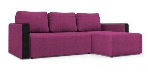 Диван угловой Алиса 3 Shaggy FUCHSIA - TEOS BLACK в Камышлове - kamyshlov.ok-mebel.com | фото