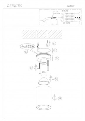 DK3007-BK Накладной светильник влагозащ., IP 44, 15 Вт, GU10, черный, алюминий в Камышлове - kamyshlov.ok-mebel.com | фото 6