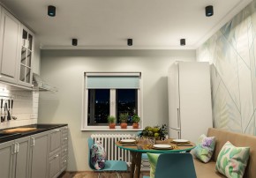 DK3090-BK+CY Светильник накладной IP 20, 10 Вт, GU5.3, LED, черный/голубой, пластик в Камышлове - kamyshlov.ok-mebel.com | фото 2