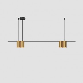DK4061-BK+SG Подвесной светильник ORBIT, IP20, 4xGU10 LED до 15 Вт, черный + сатинированное золото, алюминий в Камышлове - kamyshlov.ok-mebel.com | фото