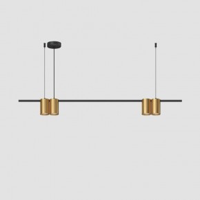 DK4061-BK+SG Подвесной светильник ORBIT, IP20, 4xGU10 LED до 15 Вт, черный + сатинированное золото, алюминий в Камышлове - kamyshlov.ok-mebel.com | фото 2