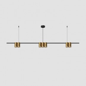 DK4063-BK+SG Подвесной светильник ORBIT, IP20, 7xGU10 LED до 15 Вт, черный + сатинированное золото, алюминий в Камышлове - kamyshlov.ok-mebel.com | фото 2