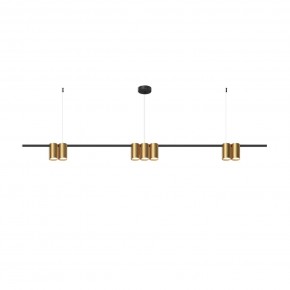 DK4063-BK+SG Подвесной светильник ORBIT, IP20, 7xGU10 LED до 15 Вт, черный + сатинированное золото, алюминий в Камышлове - kamyshlov.ok-mebel.com | фото 3