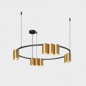 DK4065-BK+SG Подвесной светильник ORBIT , IP20, 10xGU10 LED до 15 Вт, черный + сатинированное золото, алюминий в Камышлове - kamyshlov.ok-mebel.com | фото
