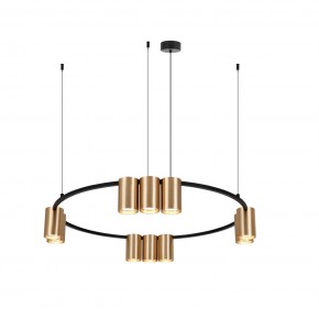 DK4065-BK+SG Подвесной светильник ORBIT , IP20, 10xGU10 LED до 15 Вт, черный + сатинированное золото, алюминий в Камышлове - kamyshlov.ok-mebel.com | фото 3
