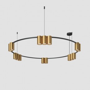 DK4067-BK+SG Подвесной светильник ORBIT, IP20, 15xGU10 LED, до 15 Вт, черный + сатинированное золото, алюминий в Камышлове - kamyshlov.ok-mebel.com | фото 2