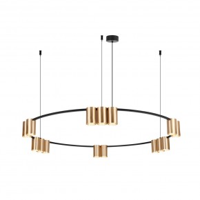 DK4067-BK+SG Подвесной светильник ORBIT, IP20, 15xGU10 LED, до 15 Вт, черный + сатинированное золото, алюминий в Камышлове - kamyshlov.ok-mebel.com | фото 3