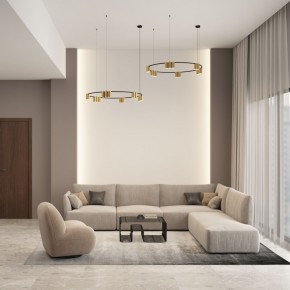 DK4067-BK+SG Подвесной светильник ORBIT, IP20, 15xGU10 LED, до 15 Вт, черный + сатинированное золото, алюминий в Камышлове - kamyshlov.ok-mebel.com | фото 4