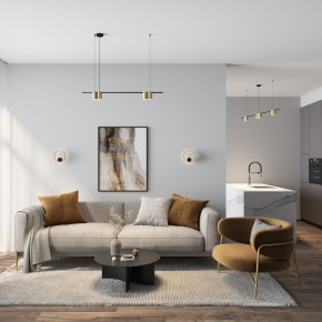 DK5060-BK+SG Бра ORBIT, IP20, 3000К, LED, 10 Вт, черный + сатинированное золото, алюминий в Камышлове - kamyshlov.ok-mebel.com | фото 5