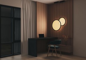 DK6604-BK Подвесной вертикальный светильник Veil со светодиодом H1500 d450 220V 36W 3000-6000K IP20 черный алюминий в Камышлове - kamyshlov.ok-mebel.com | фото 6