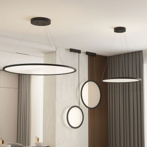 DK6604-BK Подвесной вертикальный светильник Veil со светодиодом H1500 d450 220V 36W 3000-6000K IP20 черный алюминий в Камышлове - kamyshlov.ok-mebel.com | фото 4
