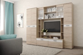 Гостиная Белла (Дуб Сонома/Белый глянец) в Камышлове - kamyshlov.ok-mebel.com | фото