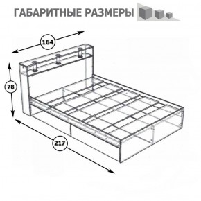 Камелия Кровать 1600, цвет венге/дуб лоредо, ШхГхВ 163,5х217х78,2 см., сп.м. 1600х2000 мм., без матраса, основание есть в Камышлове - kamyshlov.ok-mebel.com | фото 3