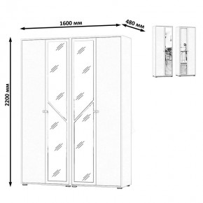 Камелия Шкаф 4-х створчатый, цвет дуб сонома, ШхГхВ 160х48х220 см., универсальная сборка, можно использовать как два отдельных шкафа в Камышлове - kamyshlov.ok-mebel.com | фото 4