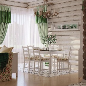 Комлект Вествик обеденный стол и четыре стула, массив сосны, цвет белый в Камышлове - kamyshlov.ok-mebel.com | фото
