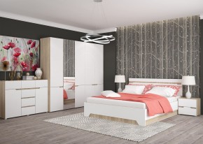 Комод 1200 АНТАЛИЯ (Сонома/Белый софт) в Камышлове - kamyshlov.ok-mebel.com | фото 3