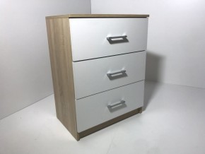 Комод 3 ящика (дуб сонома/белый) в Камышлове - kamyshlov.ok-mebel.com | фото