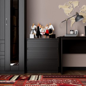 Комод КАСТОР с тремя ящиками, цвет Дуб Венге в Камышлове - kamyshlov.ok-mebel.com | фото 3