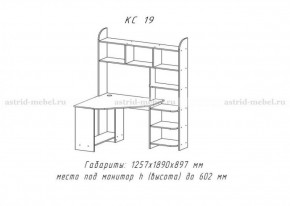 Компьютерный стол №19 (Анкор темный) в Камышлове - kamyshlov.ok-mebel.com | фото 3