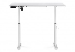 Компьютерный стол Маркос с механизмом подъема 140х80х75 белый / шагрень белая в Камышлове - kamyshlov.ok-mebel.com | фото 4