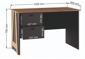 Компьютерный стол Теодора графит / крафт золотой в Камышлове - kamyshlov.ok-mebel.com | фото 3