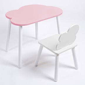 Комплект детский стол ОБЛАЧКО и стул ОБЛАЧКО ROLTI Baby (розовая столешница/белое сиденье/белые ножки) в Камышлове - kamyshlov.ok-mebel.com | фото