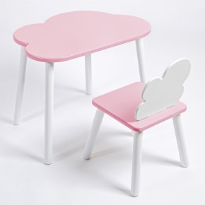 Комплект детский стол ОБЛАЧКО и стул ОБЛАЧКО ROLTI Baby (розовая столешница/розовое сиденье/белые ножки) в Камышлове - kamyshlov.ok-mebel.com | фото