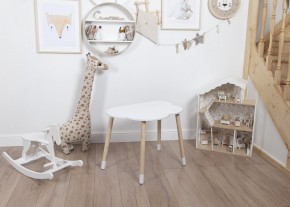 Комплект детский стол ОБЛАЧКО и стул ЗВЕЗДА ROLTI Baby (белая столешница/белое сиденье/береза ножки) в Камышлове - kamyshlov.ok-mebel.com | фото