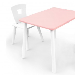 Комплект детской мебели стол и стул Корона (Розовый/Белый/Белый) в Камышлове - kamyshlov.ok-mebel.com | фото