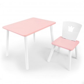 Комплект детской мебели стол и стул Корона (Розовый/Розовый/Белый) в Камышлове - kamyshlov.ok-mebel.com | фото