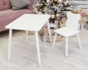 Комплект детской мебели стол и стул Мишутка (Белый/Белый/Белый) в Камышлове - kamyshlov.ok-mebel.com | фото