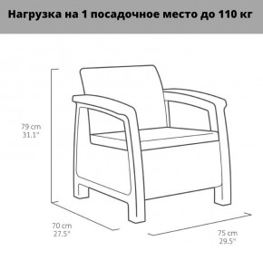 Комплект мебели Корфу Рест (Corfu Rest - without table) коричневый в Камышлове - kamyshlov.ok-mebel.com | фото 3