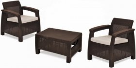 Комплект мебели Корфу Уикенд (Corfu Weekend) коричневый - серо-бежевый * в Камышлове - kamyshlov.ok-mebel.com | фото
