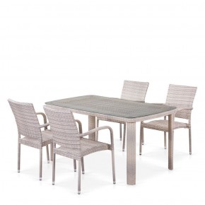 Комплект плетеной мебели T256C/Y376C-W85 Latte (4+1) + подушки на стульях в Камышлове - kamyshlov.ok-mebel.com | фото 1
