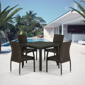 Комплект плетеной мебели T257A/YC379A-W53 Brown (4+1) + подушки на стульях в Камышлове - kamyshlov.ok-mebel.com | фото